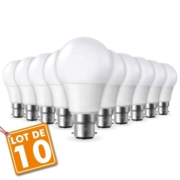 Lot de 10 Ampoules LED B22 9W