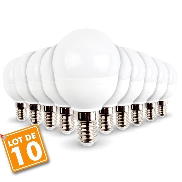 Lot de 10 ampoules E14 Mini Globe 5.5W 470 lumens Eq 40W