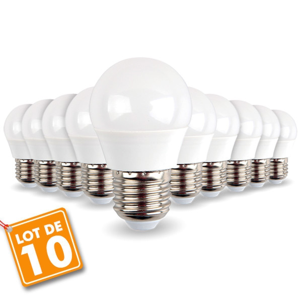 Lot de 10 ampoules E27 Mini Globe 5.5W 470 lumens