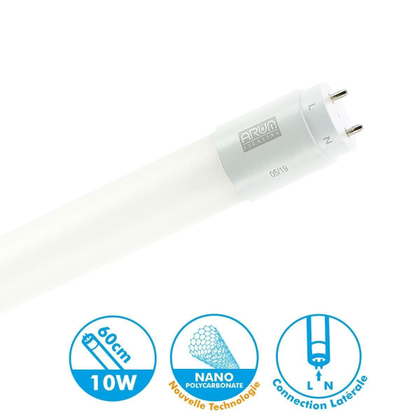 LED Tube Pro Blanc naturel T8 10W 60cm connexion latérale