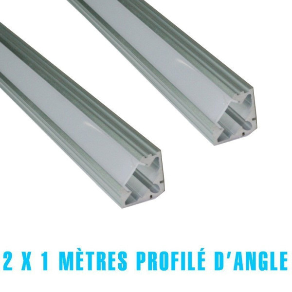 2 x 1 mètre profilé aluminium d'angle