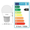 Lot de 5 Ampoules LED E27 G45 boule 5.5W Rendu 40W