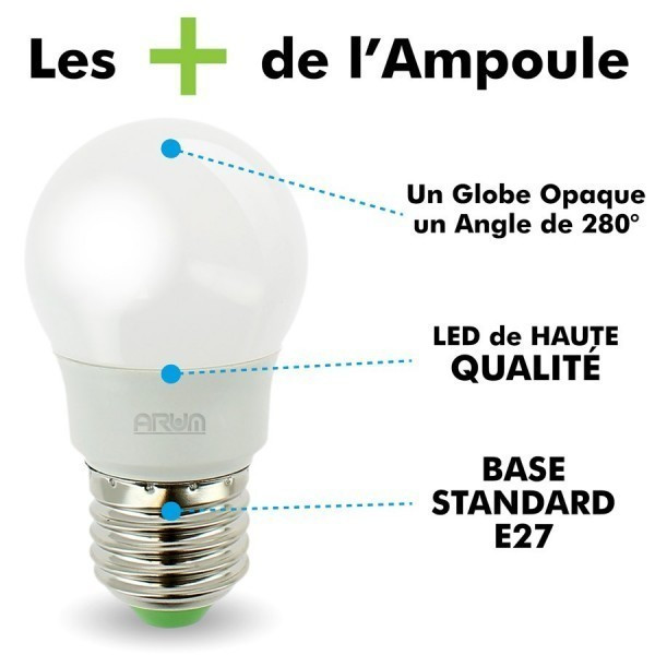 10x plan d'austérité e27 5 W Mat DEL Ampoules Lampe Boule g45 400 lm ampoule