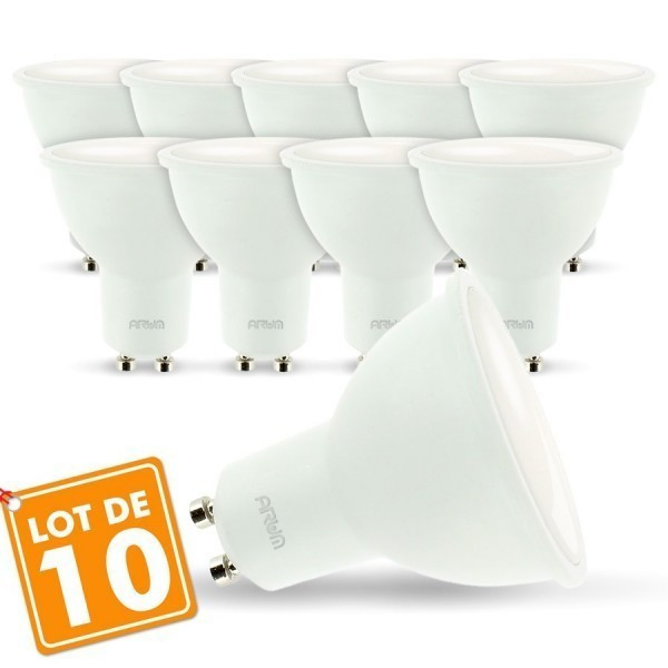 Lot de 10 ampoules LED GU10 5W eq 40W