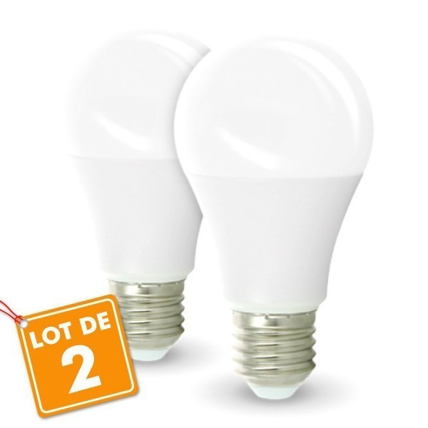 Lot de 2 Ampoules LED E27 9W Eq 60W Blister