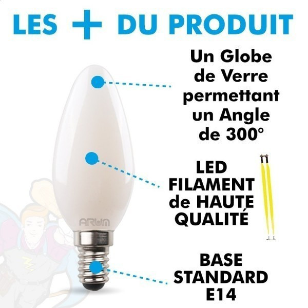 AMPOULE LED Filament opaque E14 4W