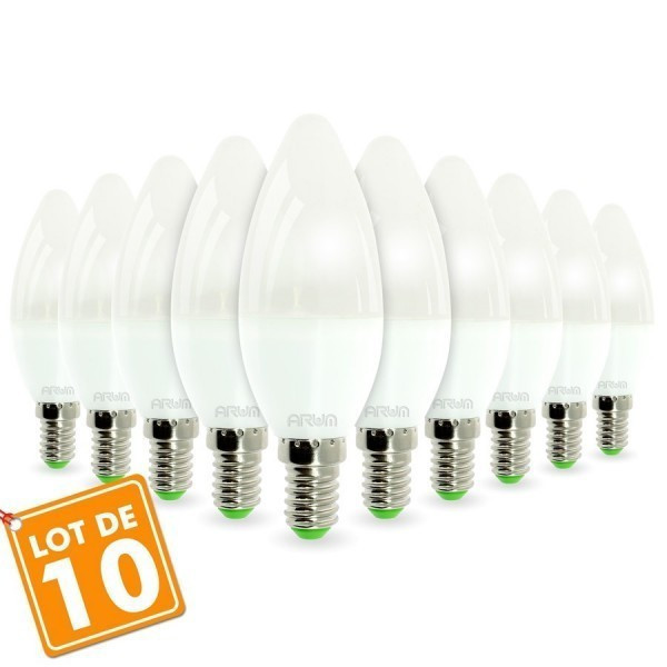 Lot de 10 Ampoules LED E14 6W Rendu 40W 420LM