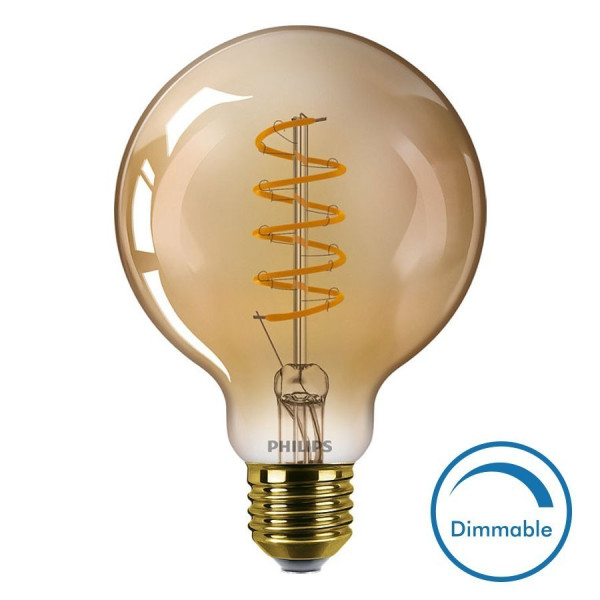 Ampoule LED E27 Globe filament 5.5W Ambrée Dimmable