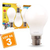 Lot de 3 Ampoules LED 7W Eq 60W Dépoli standard B22