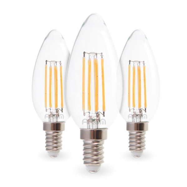 Blister de 3 Ampoules LED E14 4W Eq 40W Filament