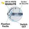 Plafonnier LED 11W Eq 90W Surface CCT Encastrable ajustable