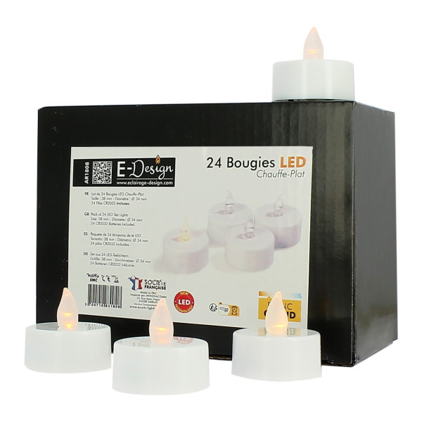 Lot de 3 bougies LED Flamme Vacillante blanc chaud avec Télécommande