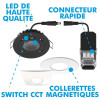 Encastrable LED 8W MILAN CCT IP65 IK07 Collerette Carrée Blanche avec Transformateur Dimmable