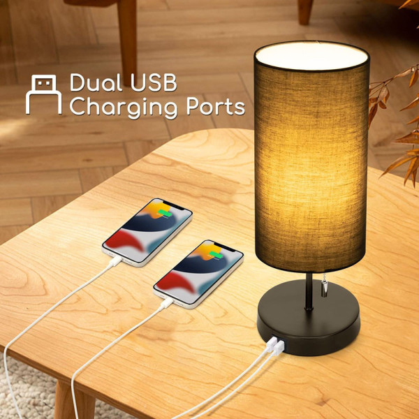 Lampe de chevet avec prise USB - Éclairage et Chargement