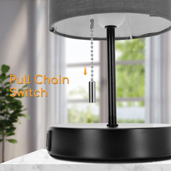 Depuley Lampe de Table avec Port USB Rechargeable, Lampe Chevet de
