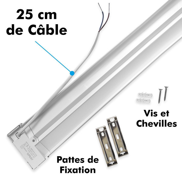 Réglette LED extra plate LINE 8W Eq 80W IP40 750Lm 28cm
