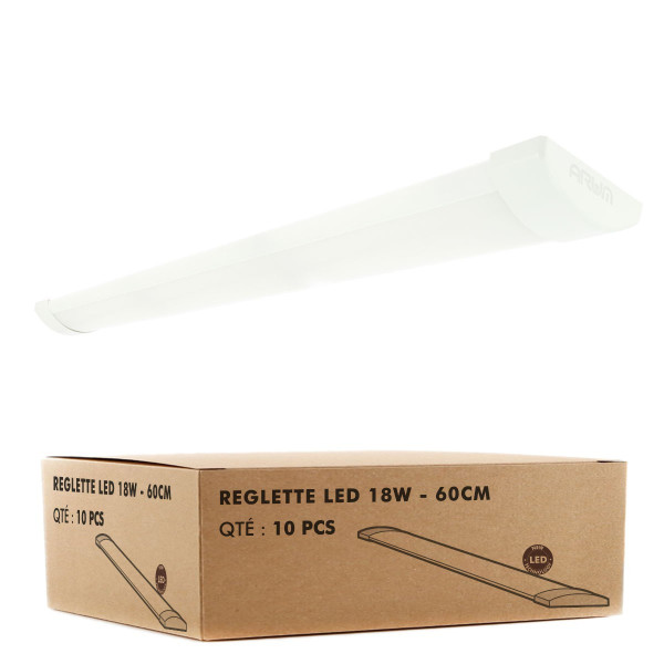 10 Reglettes LED extra plate LINE 16W IP40 1800Lm 60cm