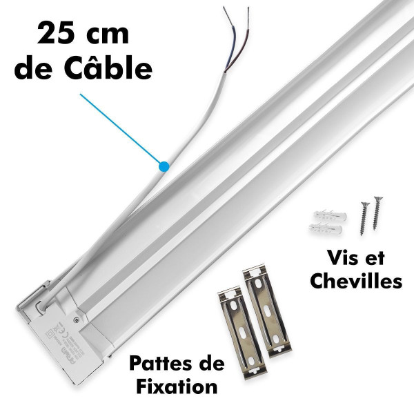 10 Reglettes LED extra plate LINE 16W IP40 1800Lm 60cm