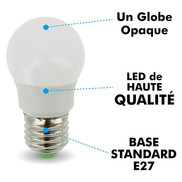 Ampoule LED E27 G45 5.5W Rendu 40W 470 Lumens